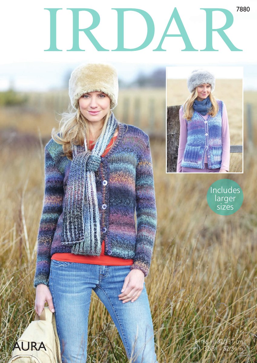 Sirdar 7880 Waistcoat & Cardigan in Aura pattern cover