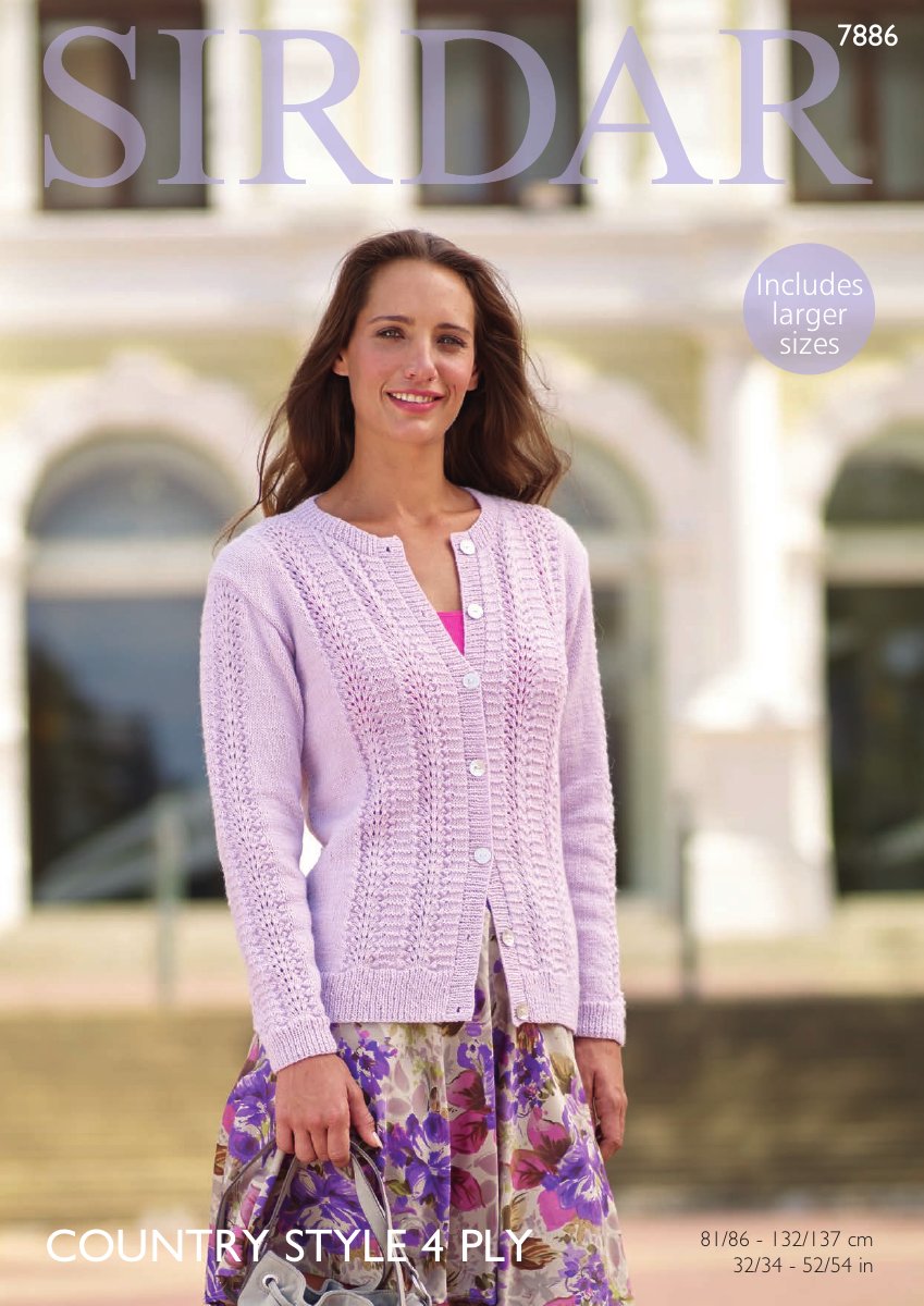 Sirdar 7886 Cardigan in Country Style 4 Ply pattern cover