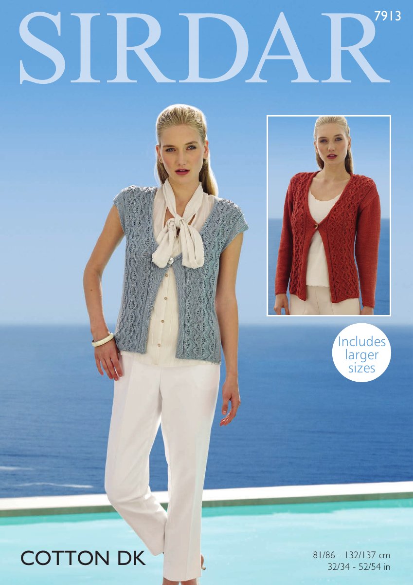 Sirdar 7913 Women's Cardigan in Cotton DK pattern cover