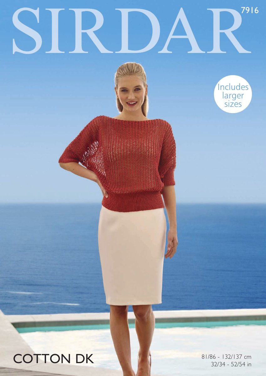 Sirdar 7916 Top in Cotton DK pattern cover