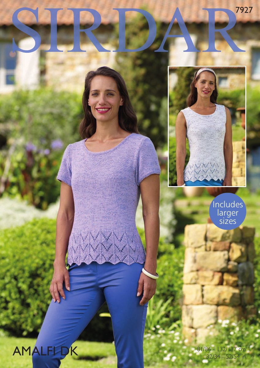 Sirdar 7927 Short Sleeve and Sleeveless Tops in Amalfi DK pattern cover