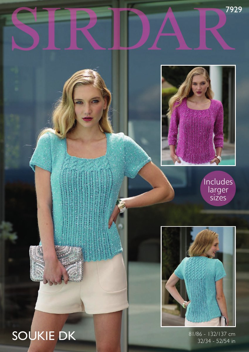 Sirdar 7929 Lady's Tops in Soukie DK pattern cover