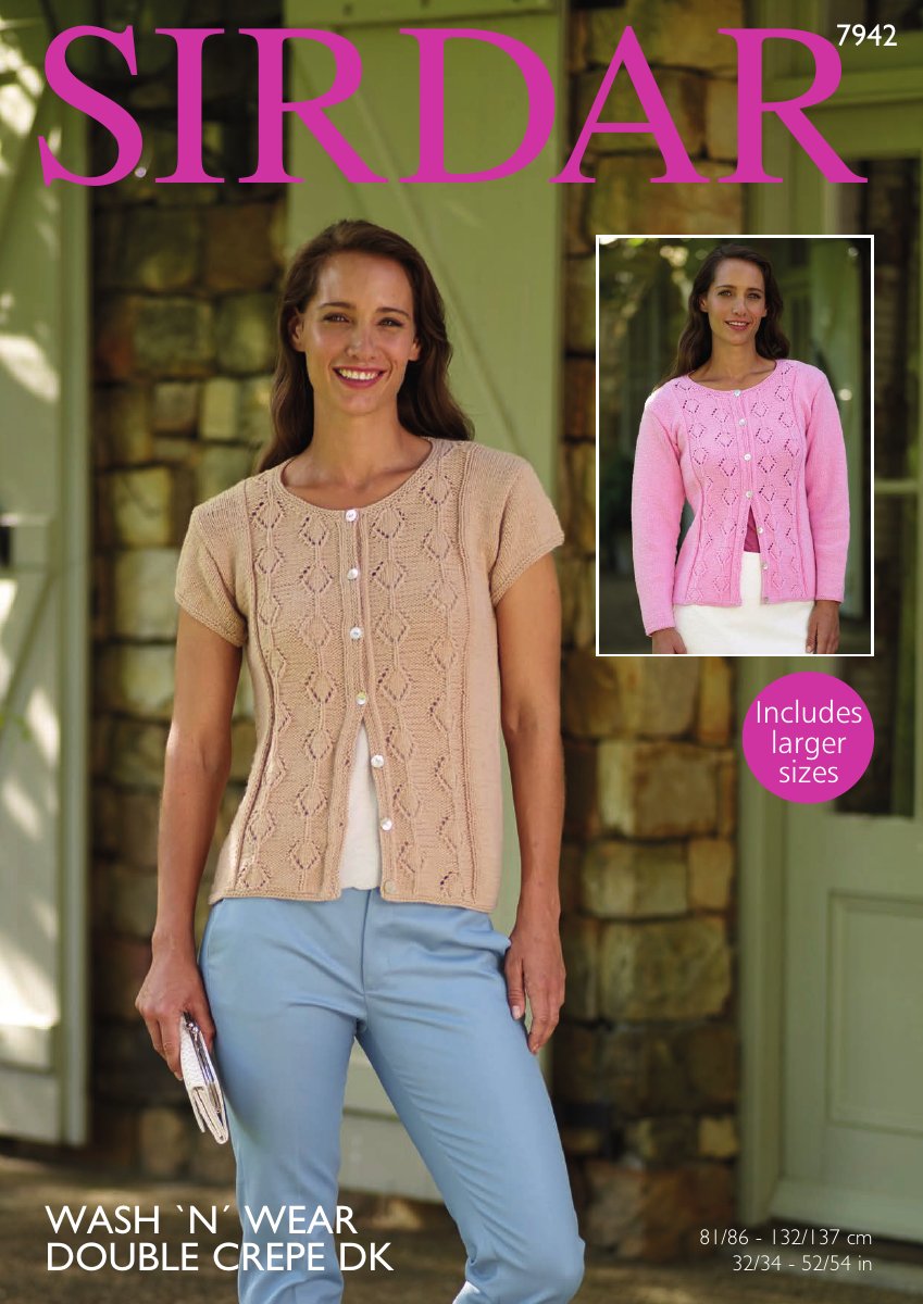 Sirdar 7942 Cardigans in Wash n Wear DC DK pattern cover