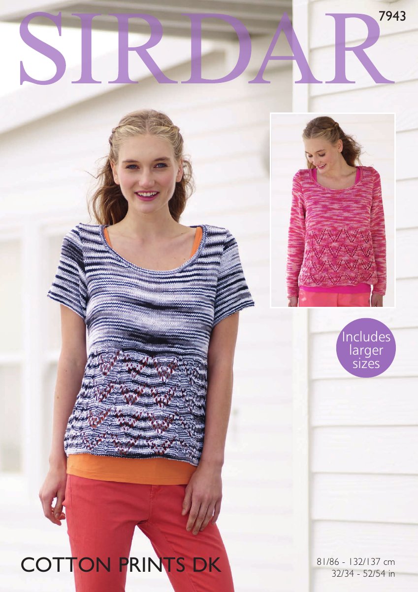 Sirdar 7943 Sweaters in Cotton Prints DK pattern cover