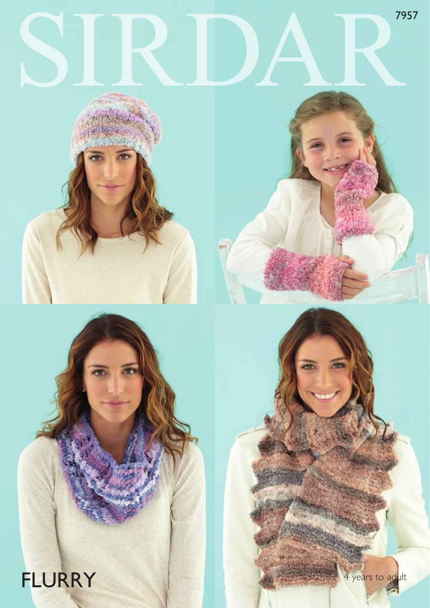 Sirdar 7957 Child's Snood in Flurry pattern cover