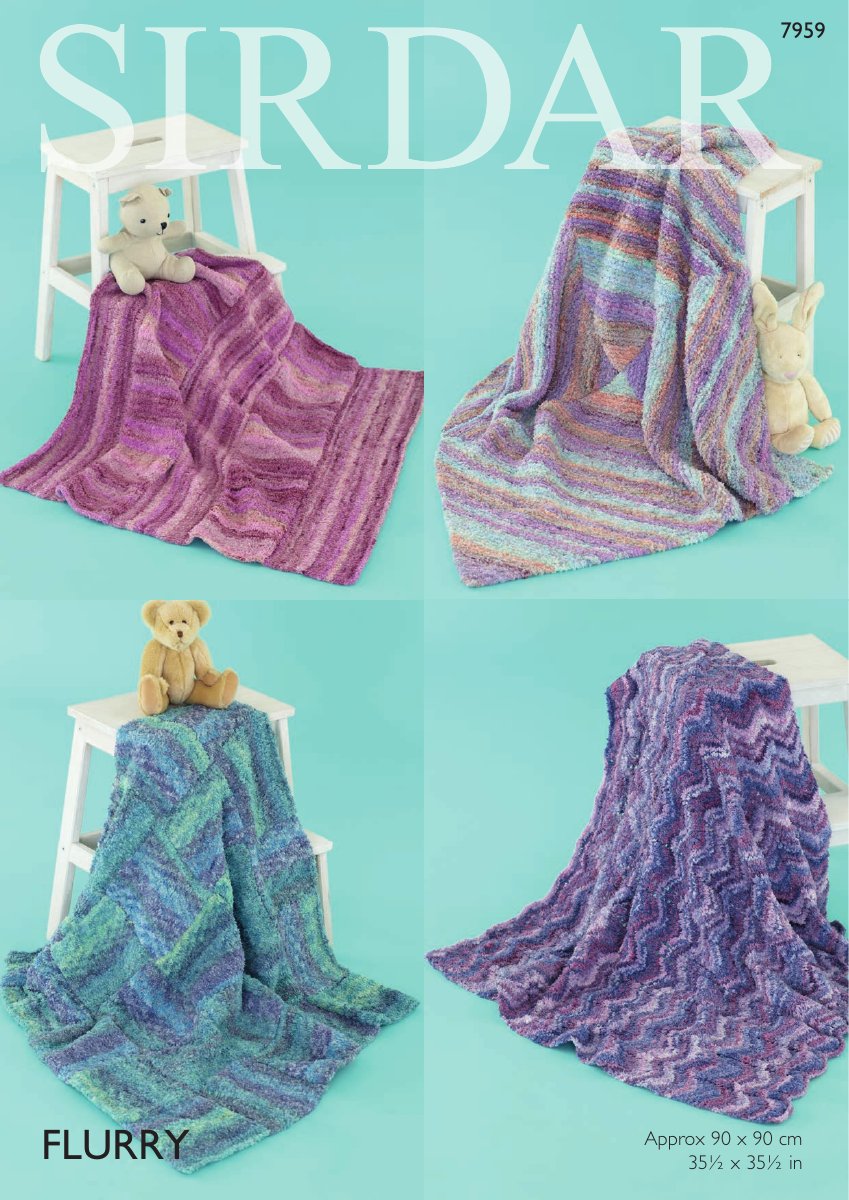 Sirdar 7959 Blankets in Flurry pattern cover