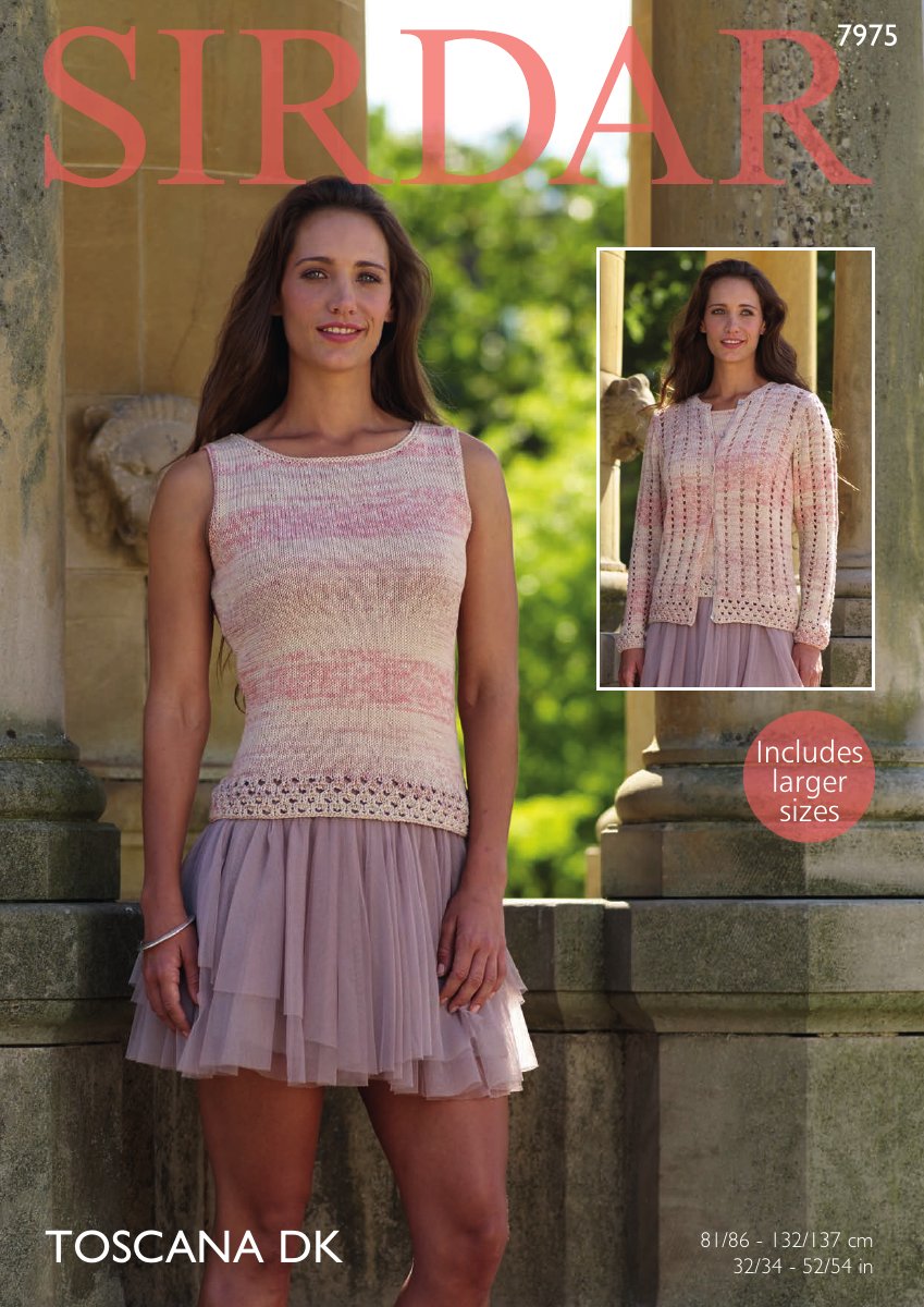 Sirdar 7975 Cardigan and Top in Toscana DK pattern cover