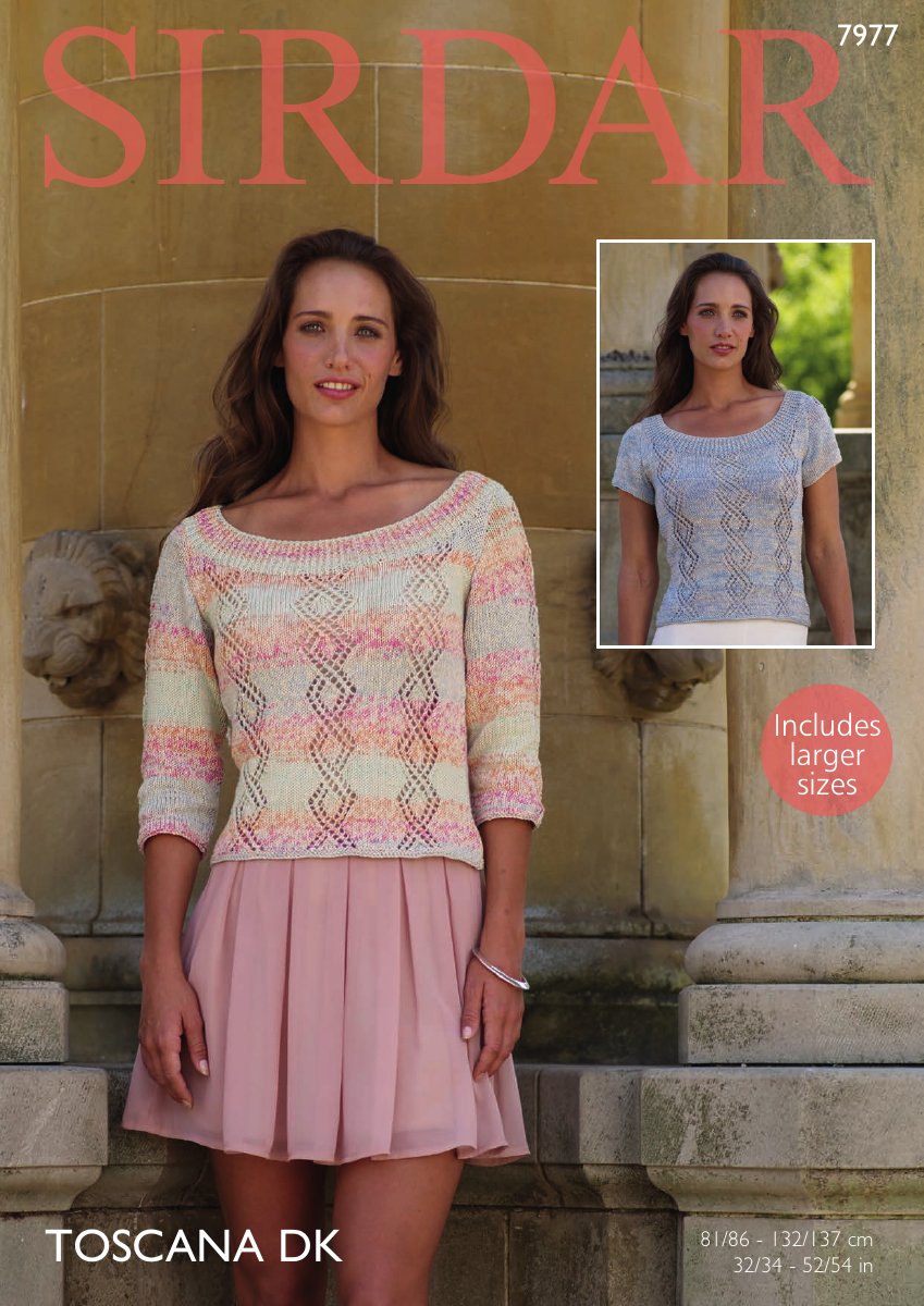 Sirdar 7977 Tops in Toscana DK pattern cover