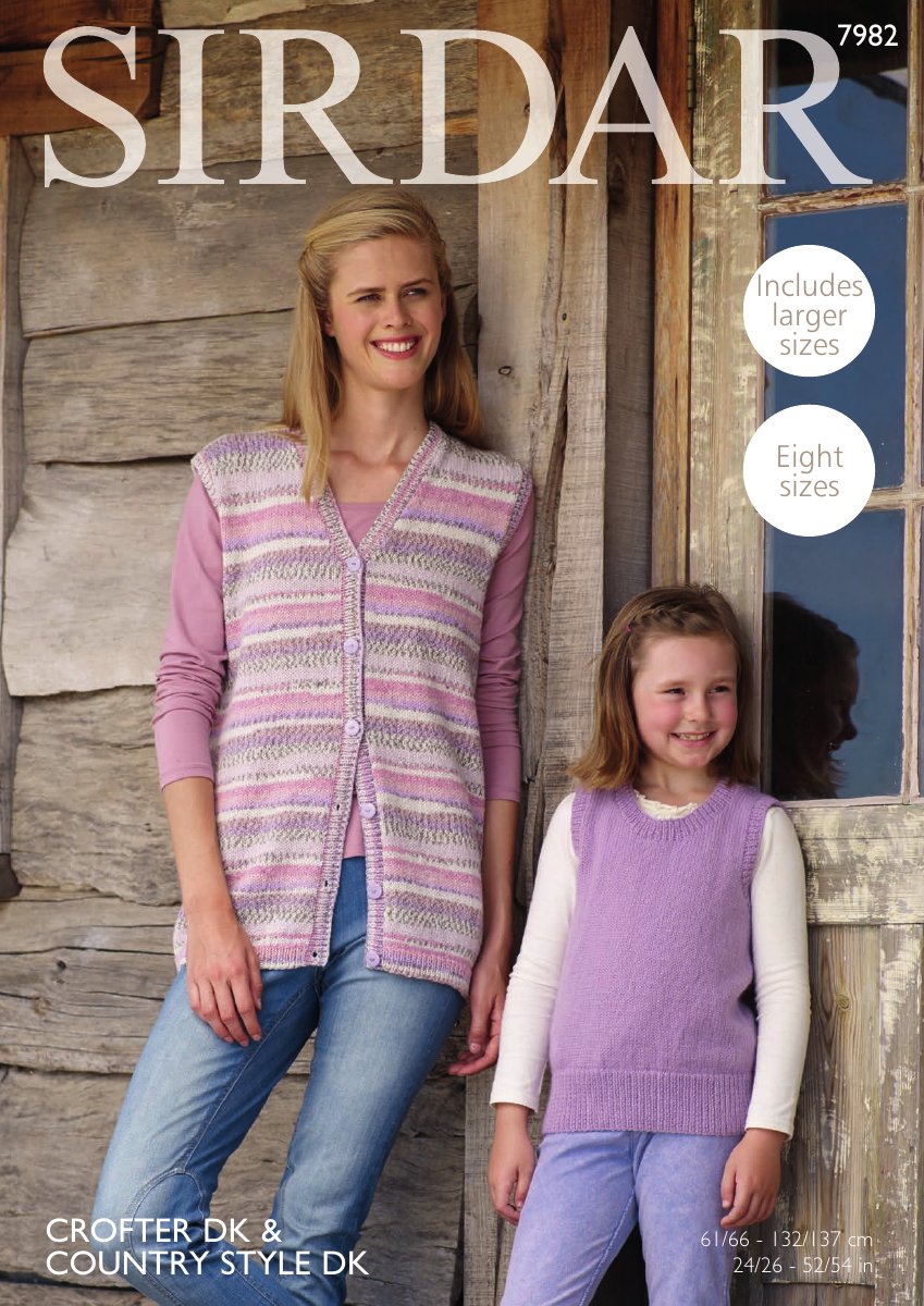 Sirdar 7982 Waistcoat & Tank in Country Style DK pattern cover