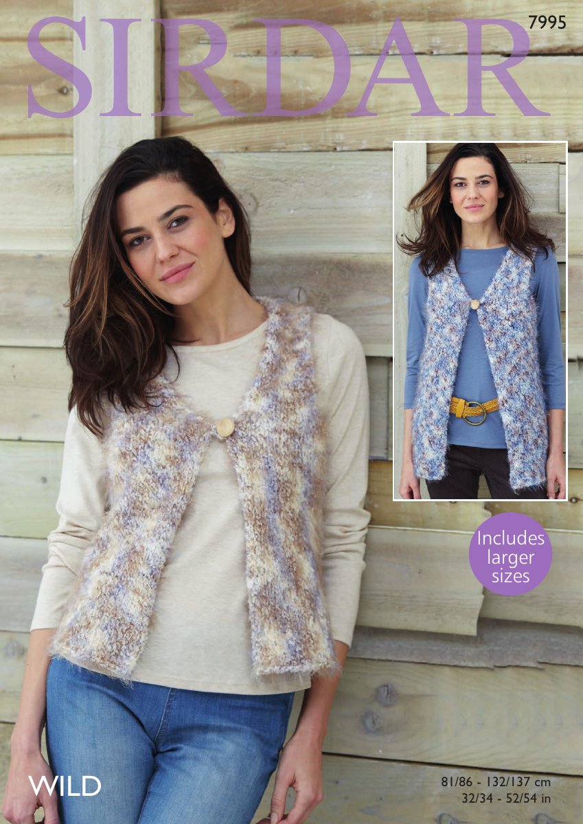 Sirdar 7995 Woman's Waistcoats in Wild pattern cover