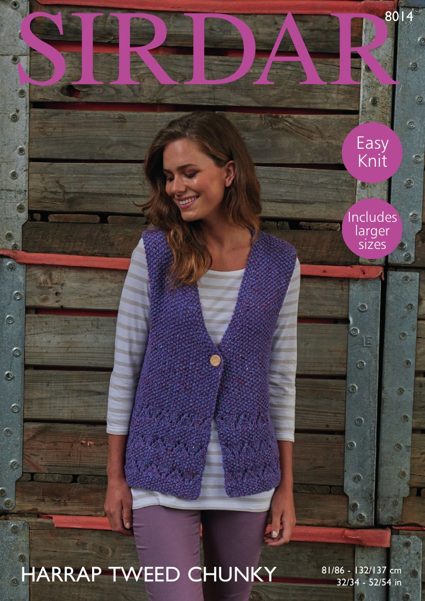 Sirdar 8014 Waistcoat in Harrap Chunky Tweed pattern cover