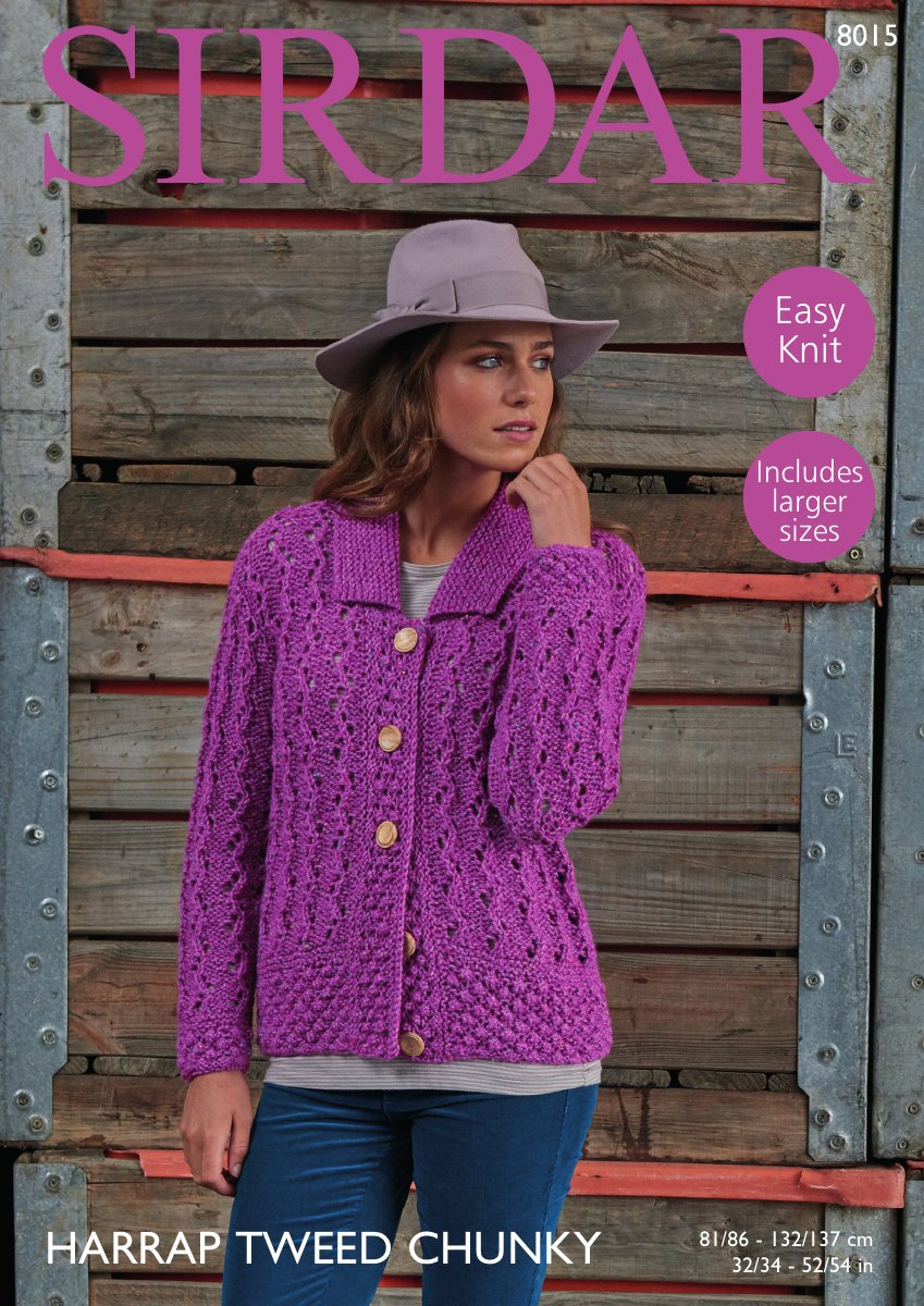 Sirdar 8015 Cardigans in Harrap Chunky Tweed pattern cover