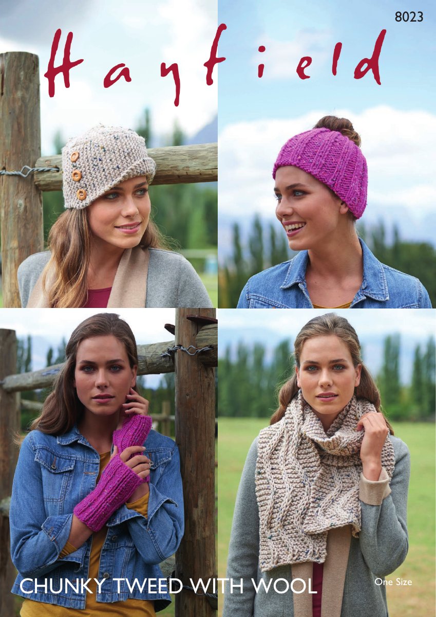 Hayfield 8023 Woman's Accessories in Chunky Tweed pattern cover
