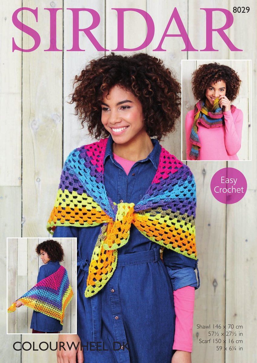 Sirdar 8029 Shawl in Colourwheel pattern cover