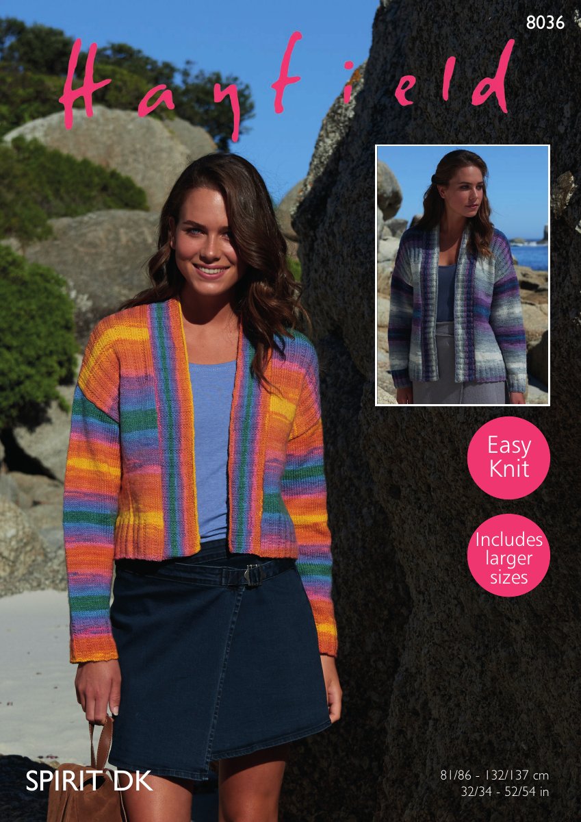 Hayfield 8036 Jackets in Spirit DK pattern cover