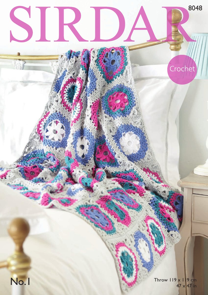 Sirdar 8048 Throw in No.1 DK pattern cover