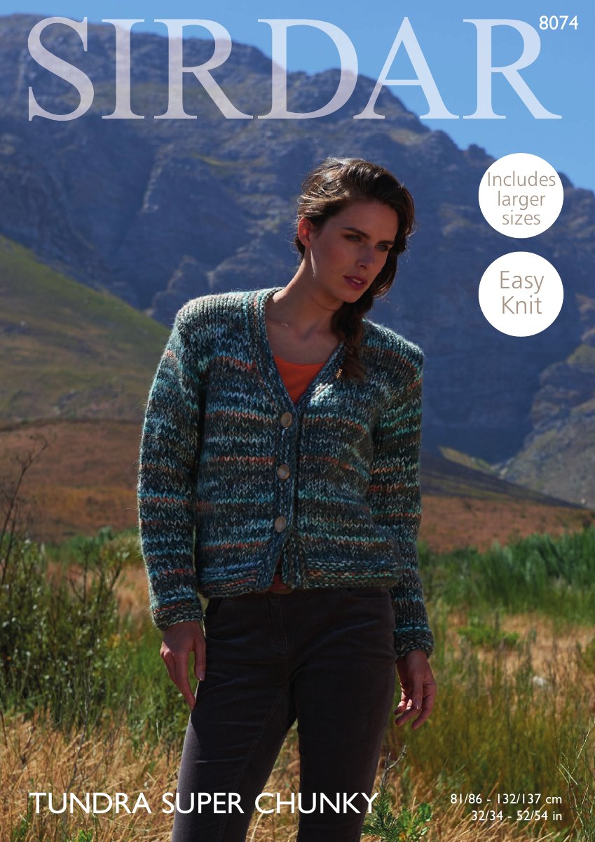 Sirdar 8074 Women's Cardigan in Tundra Super Chunky pattern cover