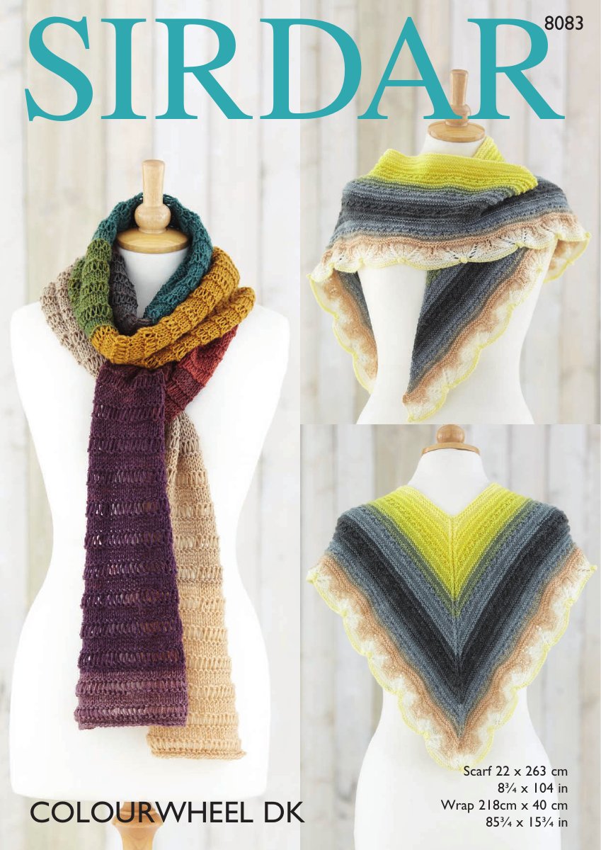 Sirdar 8083 Scarf and Wrap in Colourwheel pattern cover
