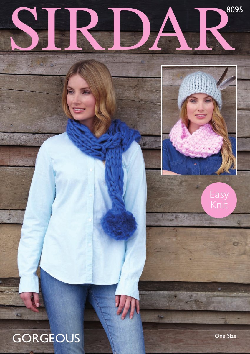 Sirdar 8095 Scarf, Snood and Hat in Gorgeous pattern cover