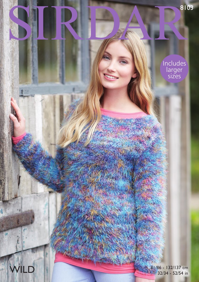 Sirdar 8103 Woman's Wide Neck Sweater in Wild pattern cover
