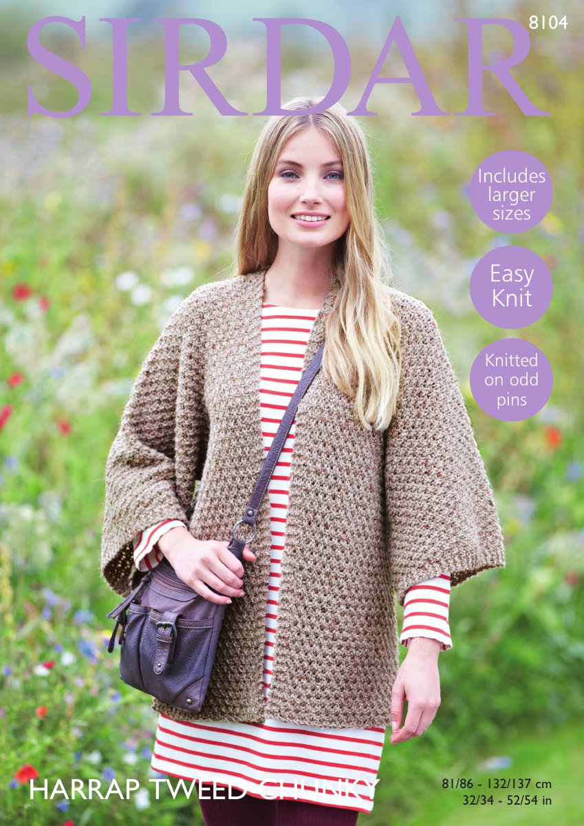 Sirdar 8104 Women's Jacket in Harrap Chunky Tweed pattern cover