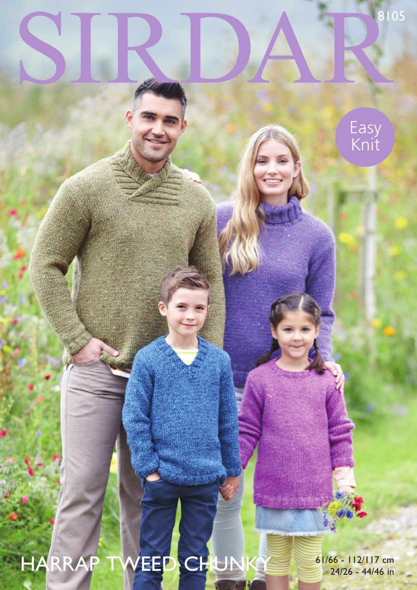 Sirdar 8105 Sweaters in Harrap Chunky Tweed pattern cover