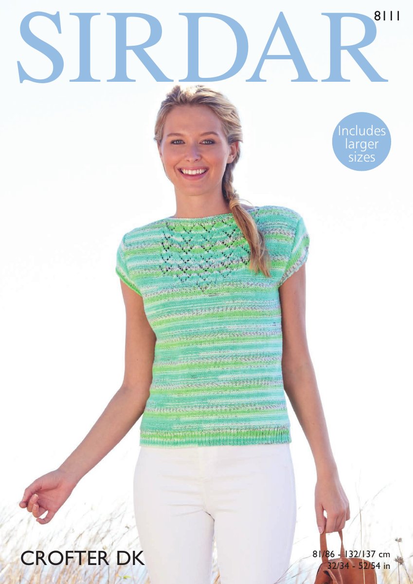 Sirdar 8111 Slash Neck Top in Crofter DK pattern cover