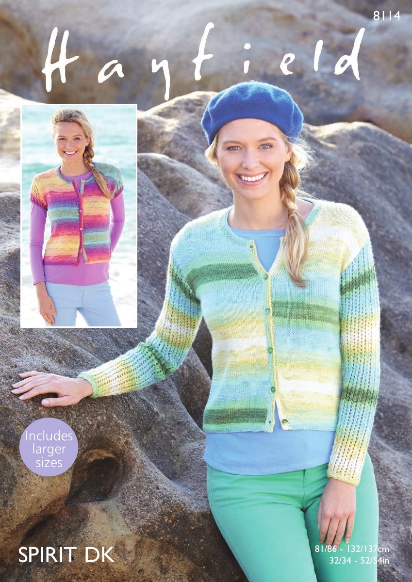 Hayfield 8114 Cardigans in Spirit DK pattern cover