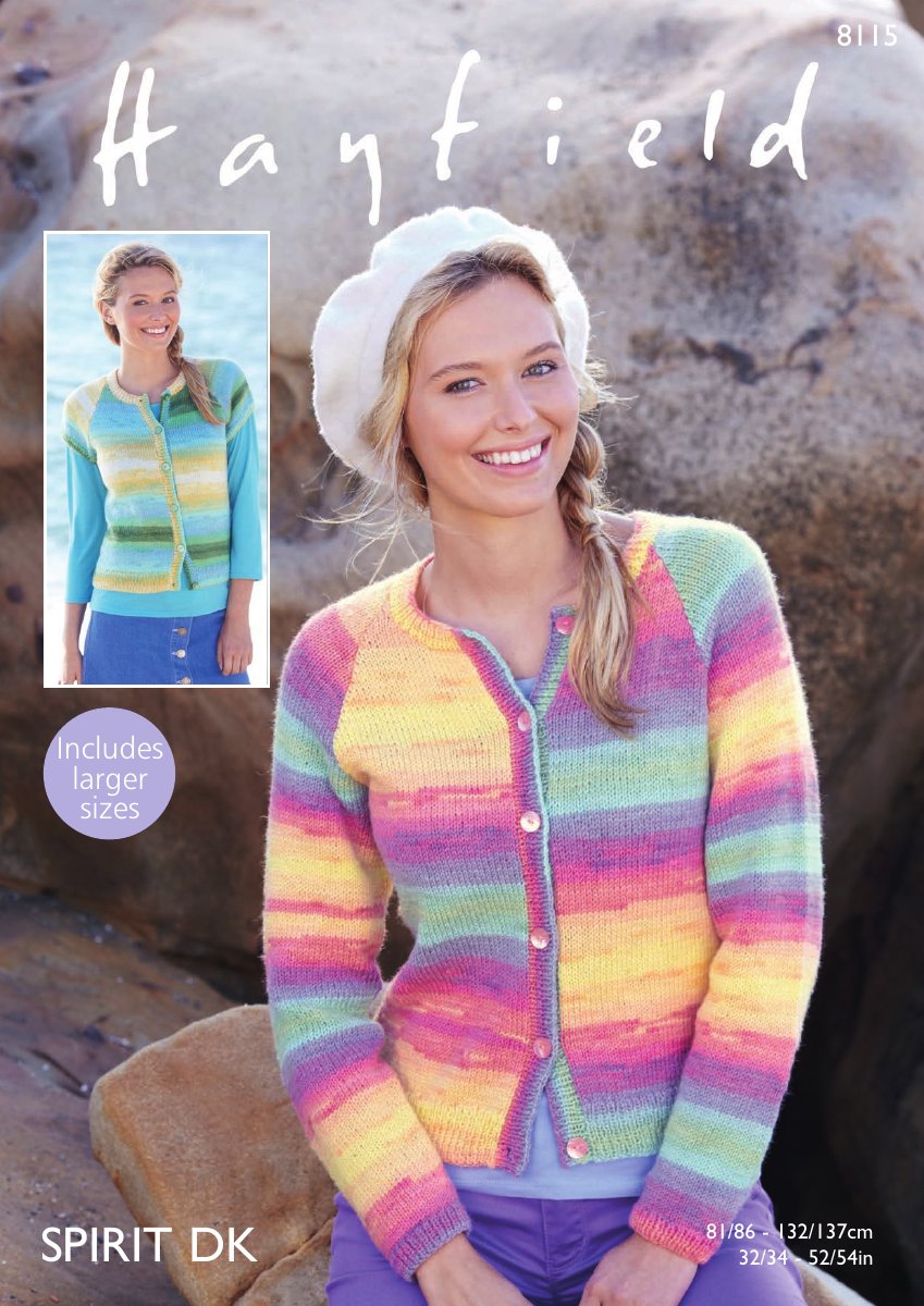 Hayfield 8115 Cardigans in Spirit DK pattern cover