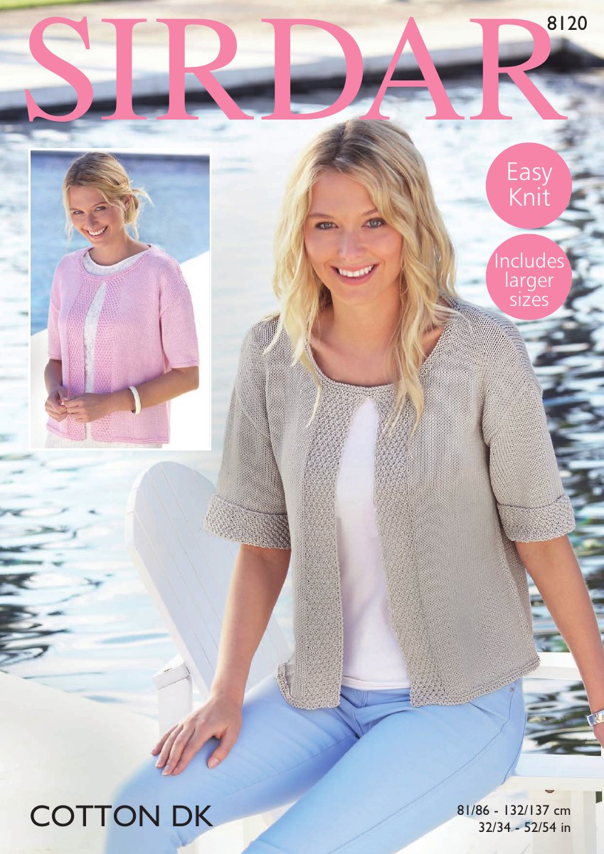 Sirdar 8120 Woman's Split Front Top in Cotton DK pattern cover