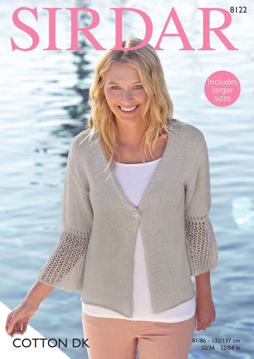 Sirdar 8122 Jacket in Cotton DK pattern cover