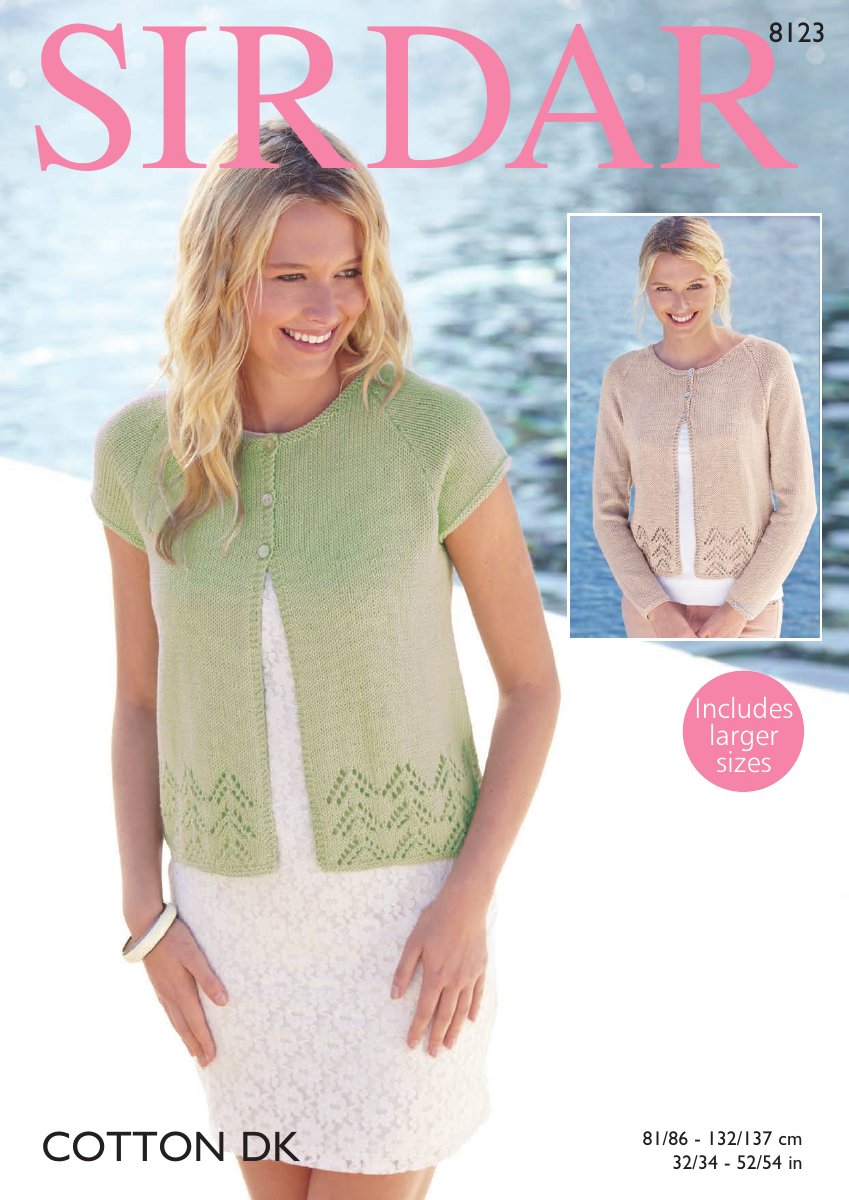 Sirdar 8123 Cardigans in Cotton DK pattern cover