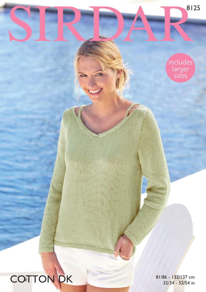 Sirdar 8125 Sweater in Cotton DK pattern cover