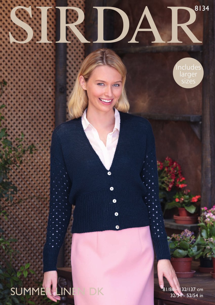 Sirdar 8134 Cardigan in Summer Linen pattern cover