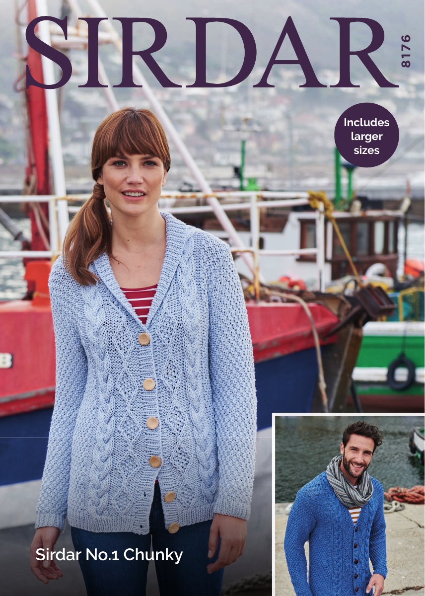 Sirdar 8176 Women's Cardigan in No.1 Chunky pattern cover