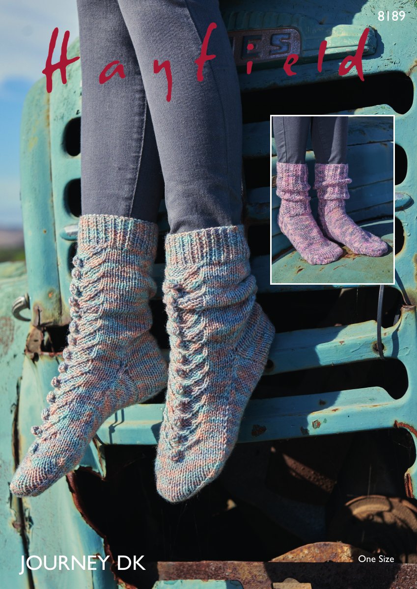 Hayfield 8189 Socks in Journey DK pattern cover