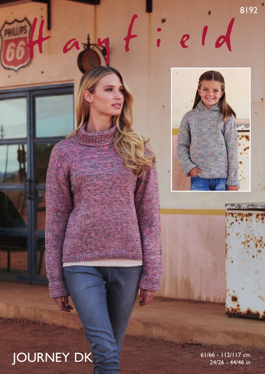 Hayfield 8192 Sweaters in Journey DK pattern cover