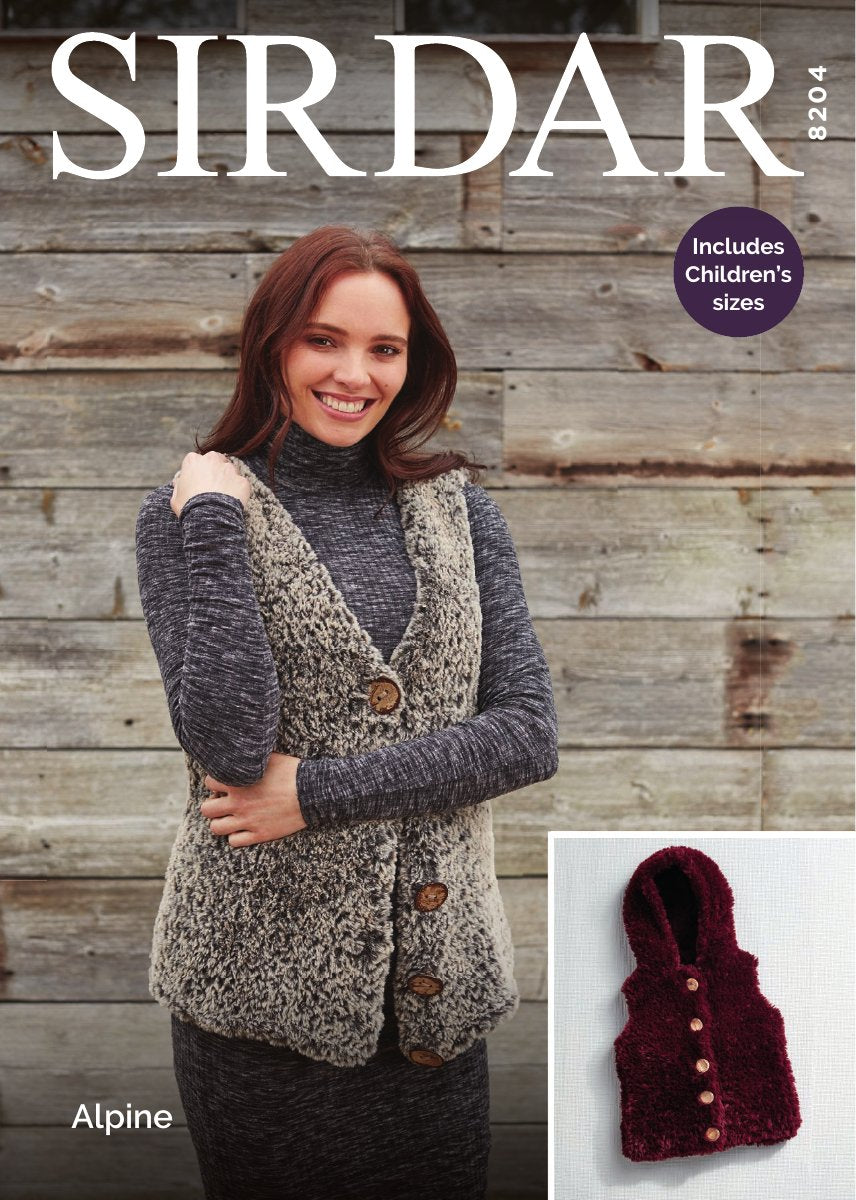 Sirdar 8204 Gilets in Alpine pattern cover