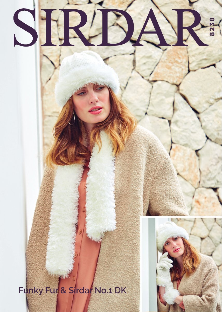 Sirdar 8238 Scarf in Funky Fur pattern cover