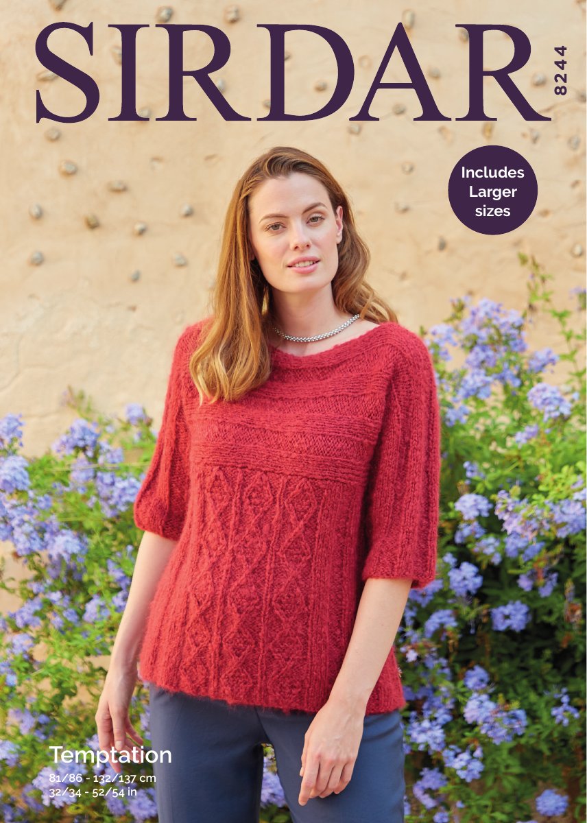 Sirdar 8244 Sweater in Temptation pattern cover