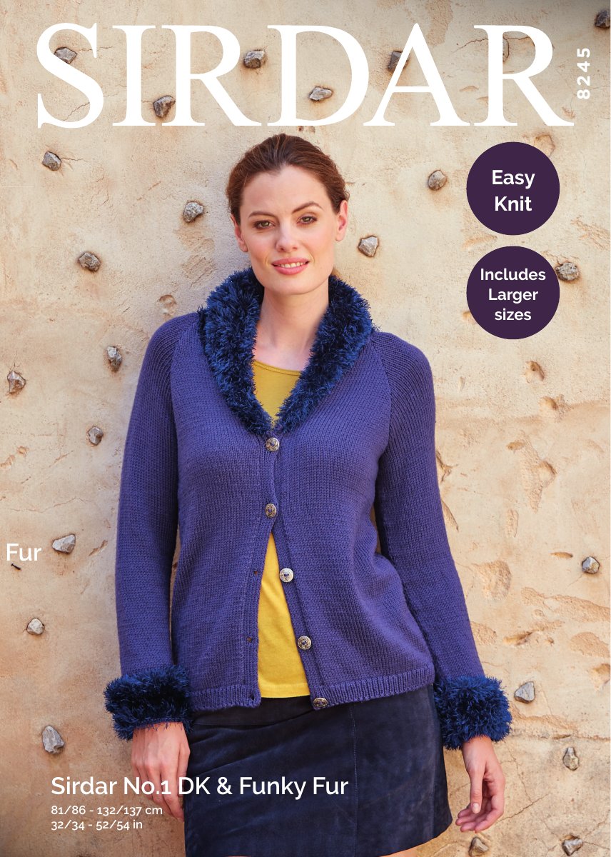 Sirdar 8245 Women's Cardigan in Funky Fur pattern cover