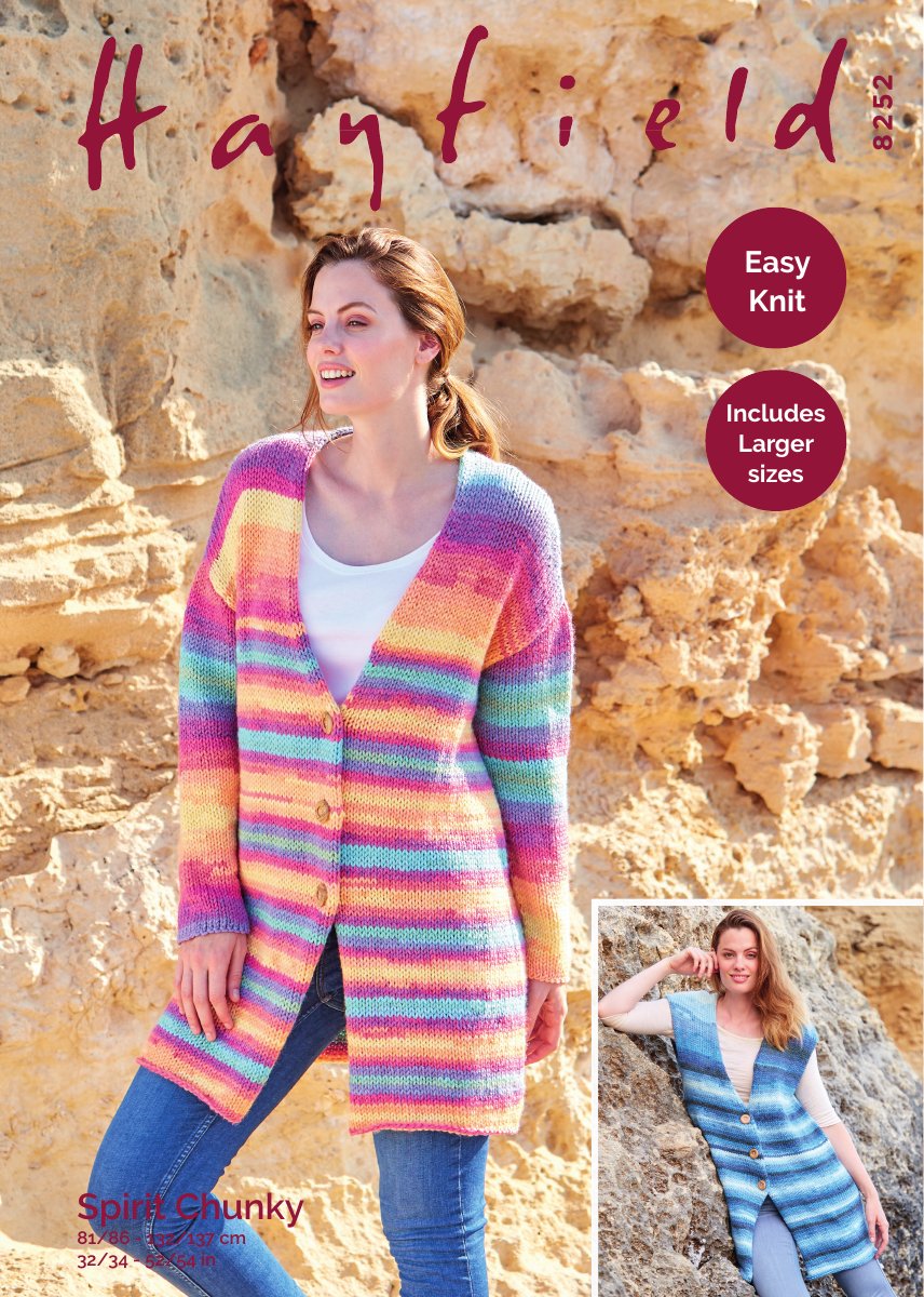 Hayfield 8252 Waistcoat and Jacket in Spirit Chunky pattern cover