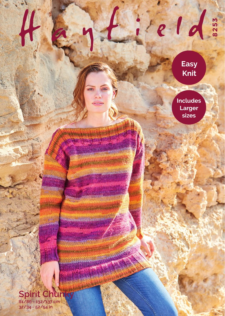Hayfield 8253 Tunic Sweater in Spirit Chunky pattern cover