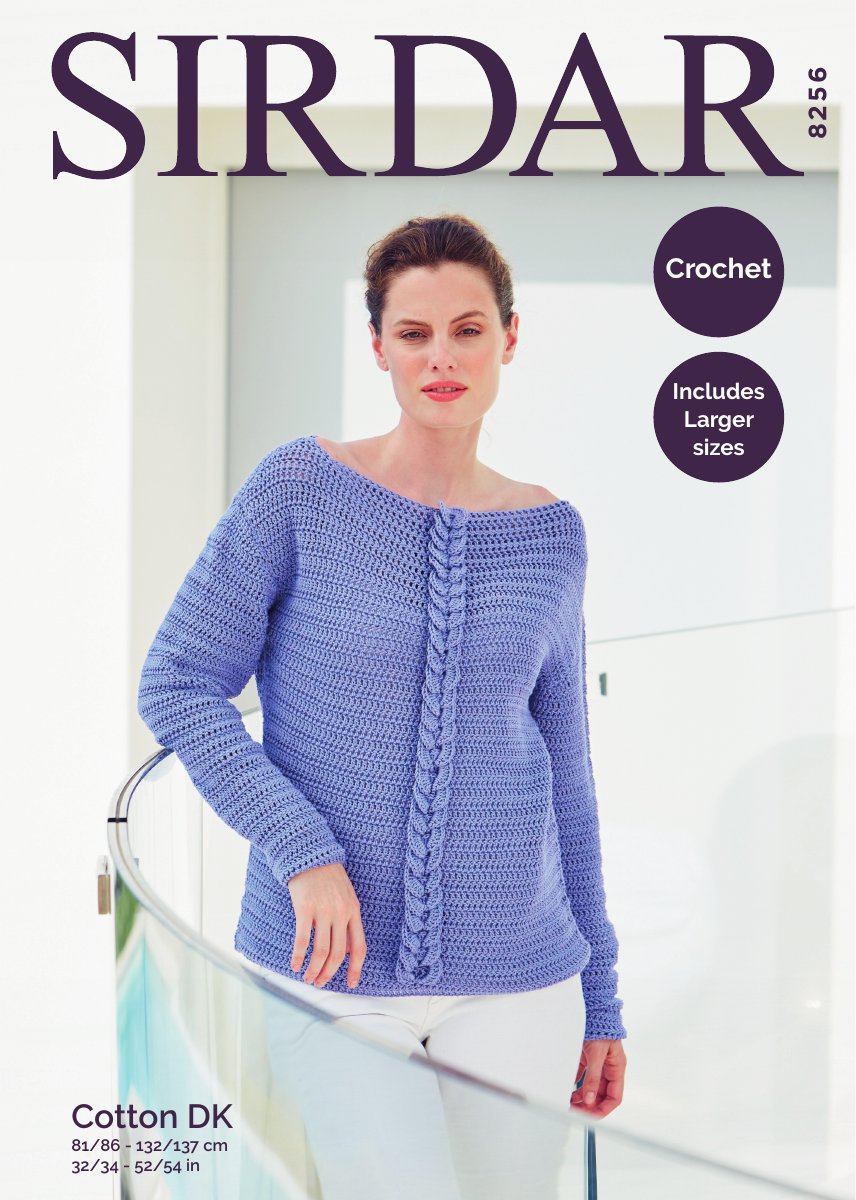 Sirdar 8256 Women's Sweater in Cotton DK pattern cover