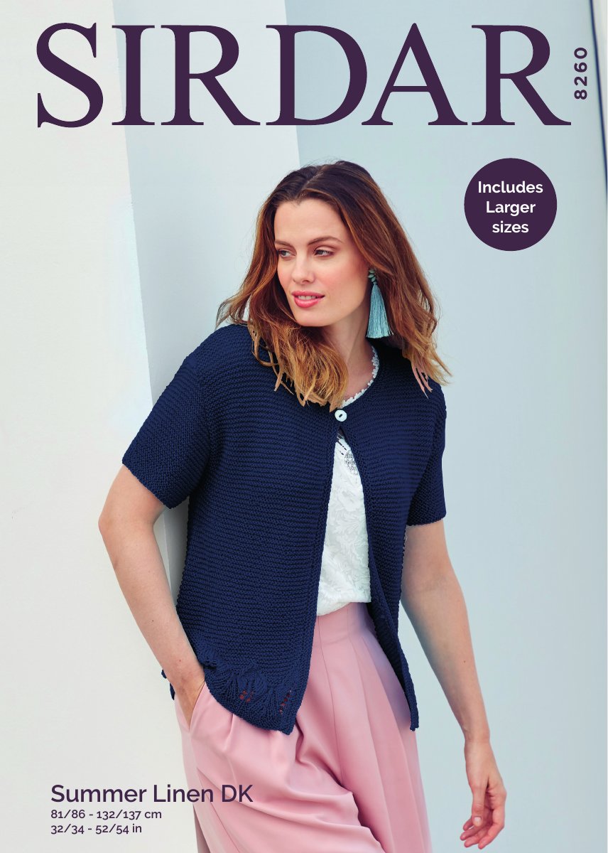 Sirdar 8260 Cardigan in Summer Linen pattern cover