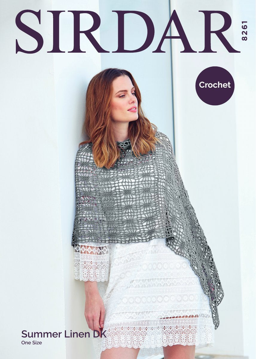Sirdar 8261 Poncho in Summer Linen pattern cover