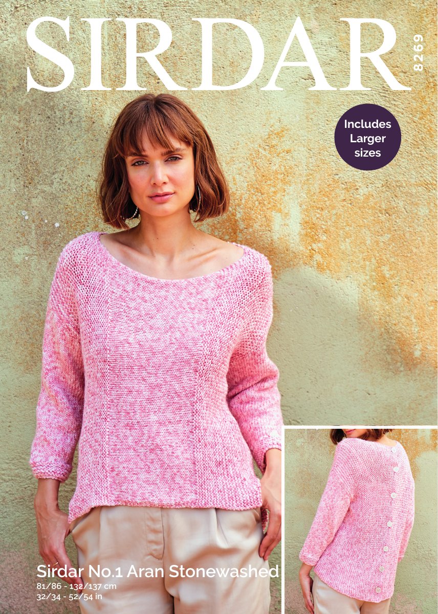 Sirdar 8269 Women's Top in No.1 Stonewashed Aran pattern cover