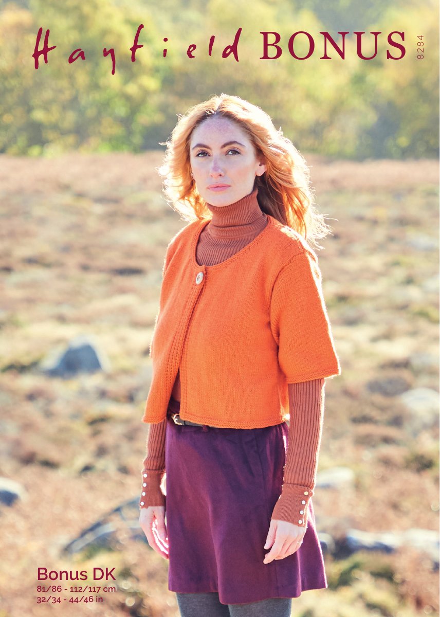 Hayfield 8284 Cardigan in Bonus DK pattern cover