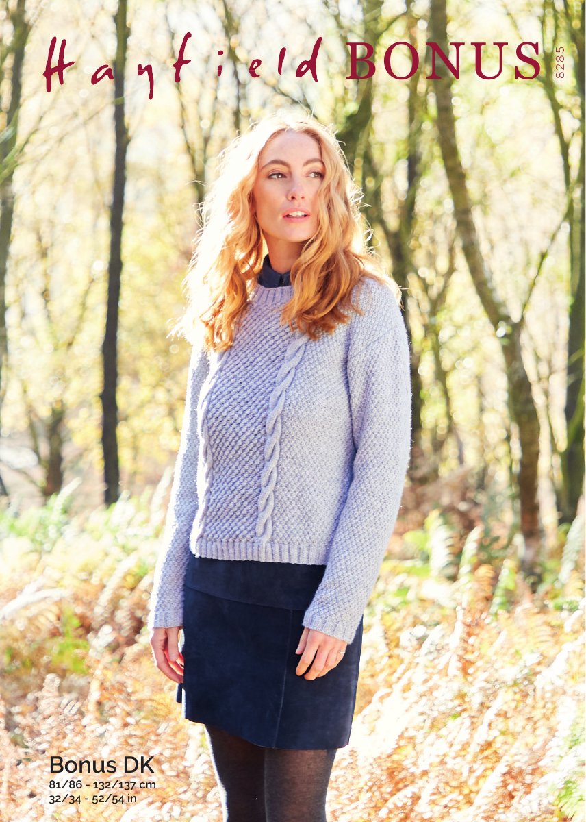 Hayfield 8285 Ladies Sweater in Bonus DK pattern cover