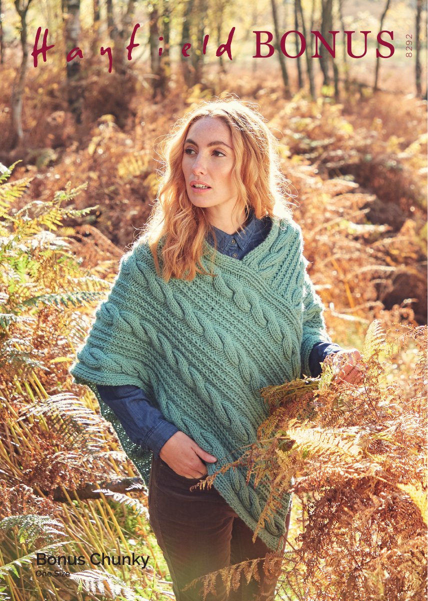 Hayfield 8292 Poncho in Bonus Chunky pattern cover
